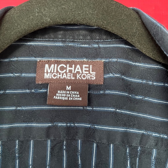 Michael Kors M Long Sleeve Navy Button Up Shirt - Picture 6 of 6